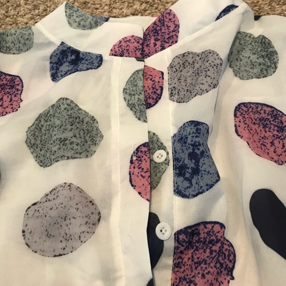 Colorful Button Down Blouse - Picture 2 of 2